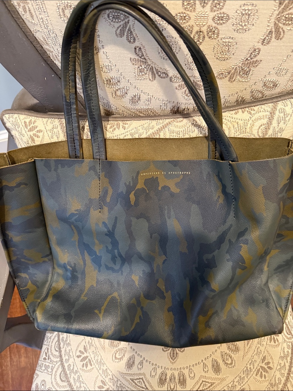 Ampersand As Apostrophe Olive & Navy Camouflage Tote